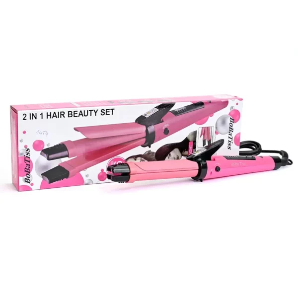 2-in-1 Hair Curler and Straightener with Ceramic Plate for Women NHC-4982